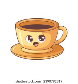 Cute Coffee Character Design Illustration