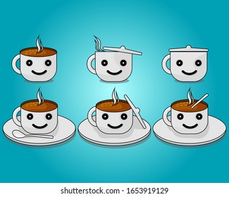 Cute coffee character vector design