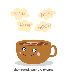 cute coffee  cup   cartoon concept  design for art and print  vector eps.10