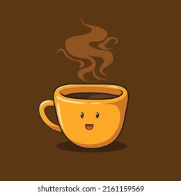 Cute coffee cup cartoon vector illustration
