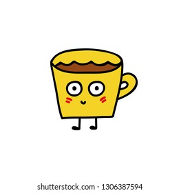 cute coffee cup emojis vector collection with different expressions