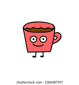 cute coffee cup emojis vector collection with different expressions