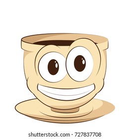 Cute coffee cup from family-set. Baby mug. Funny character for your design. Isolated.