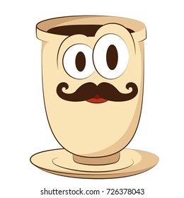 Cute coffee cup from family-set. Dad mug. Funny character for your design. Isolated.