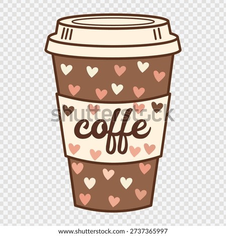 A cute coffee cup filled with love and warmth for a cozy morning start.