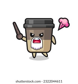 cute coffee cup grandpa is getting angry , cute style design for t shirt, sticker, logo element