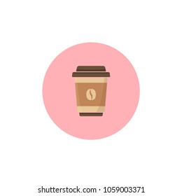 Cute coffee cup icon flat design vector