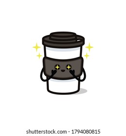 Cute coffee cup kawaii design illustration