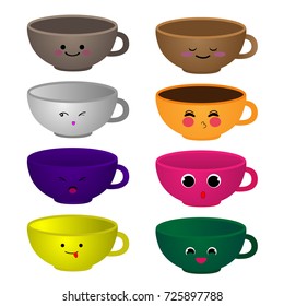 Cute coffee cup on white background
