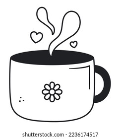 cute coffee cup over white