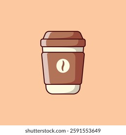 Cute Coffee Cup Vector Cartoon Illustration