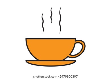 Cute coffee cup vector icon set material for a cup of hot coffee