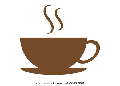 Cute coffee cup vector icon set material for a cup of hot coffee