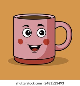 Nette Kaffeetasse Vektorgrafik Icon Illustration