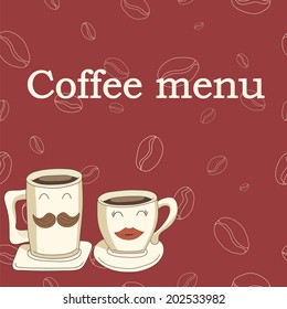 Cute coffee cups made in vector.