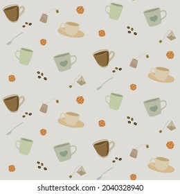 Cute coffee design, perfect for table clothes or picnic blankets