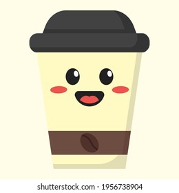 gráfico de iconos planos de café lindo