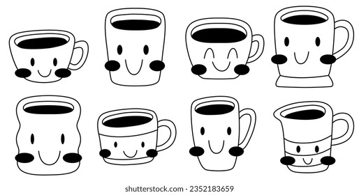 Cute coffee hand drawn vector cartoon hand drawn style.
