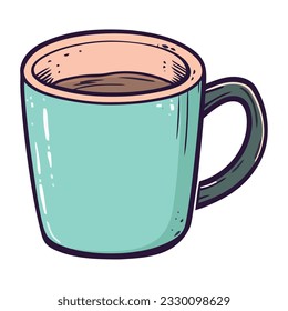 Cute coffee mug design over white