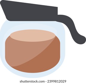 süße Kaffeekanne mit flachem Kaffeetag-Stil