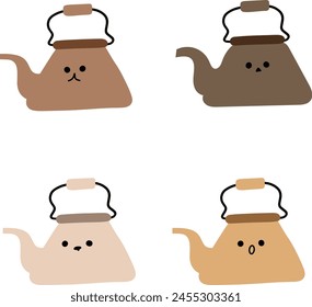 Cute Coffee Pots Illustrations |  A Cartoonish Emotion Series