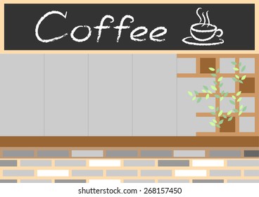 cute coffee shop, cafe facade, interior minimal design