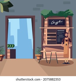 süßes Coffee Shop-Design mit Artikeln