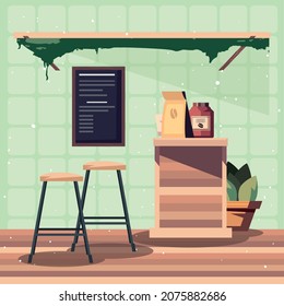 cute coffee shop image with items