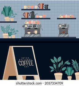 cute coffee shop with items