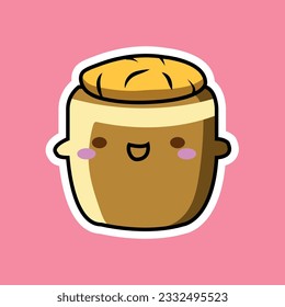 cute coffee sticker with cookie on top cartoon for children toys