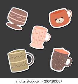 cute coffee and tea cup stickers