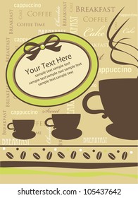cute coffee time card. vector illustration