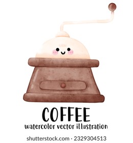 Cute Coffee, Coffee watercolor, Coffee vector illustration