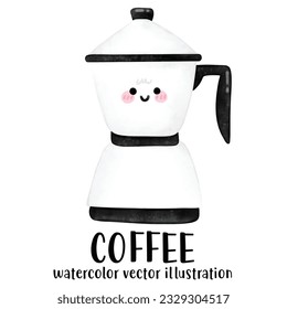 Cute Coffee, Coffee watercolor, Coffee vector illustration