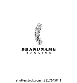 diseño de icono de dibujos animados del logotipo del resorte de bobina lindo ilustración del vector aislado negro