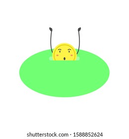 Cute Coin  Character. Vector Illustration. Free space for text. Flat and Modern Design.