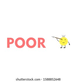 Cute Coin  Character. Vector Illustration. Free space for text. Flat and Modern Design.
