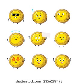 Cute coin character vector illustration