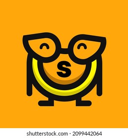 cute coin currency vector cartoon illustration