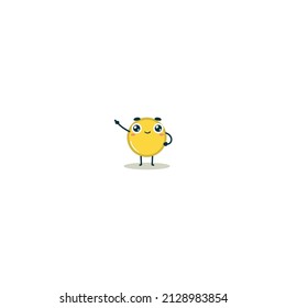 Cute coin pointing character vector design