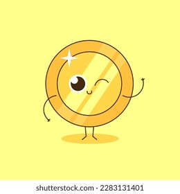 Cute coin simple isolated vector design