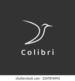 Ilustración de la línea del logotipo de Cute Colibri