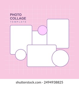 Cute collage photo template with cute design style