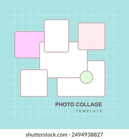 Cute collage photo template with cute design style