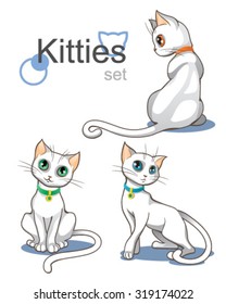Cute collared kitties set