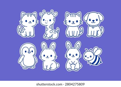 Cute collection adorable cartoon