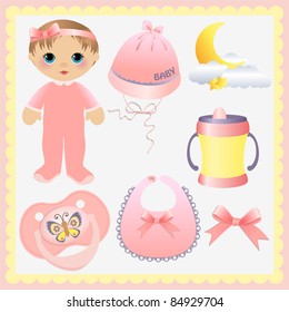 Cute collection of baby design elements for any arts