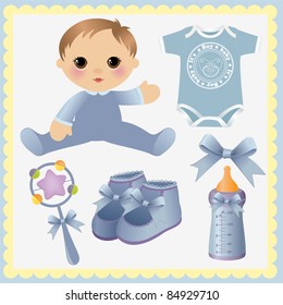 Cute collection of baby design elements for any arts