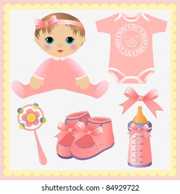 Cute collection of baby design elements for any arts