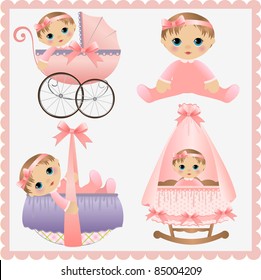 Cute collection of baby design elements for any arts